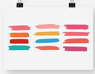 多彩唇膏色板展示