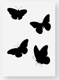 黑色蝴蝶剪影图案