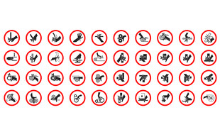 多种禁止类交通标志集合