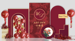 红色浪漫婚礼场景布置