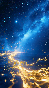 璀璨星河下的梦幻城市夜景背景