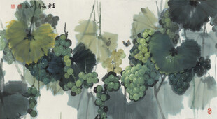 水墨写意荷叶图