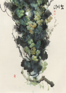 水墨葡萄图