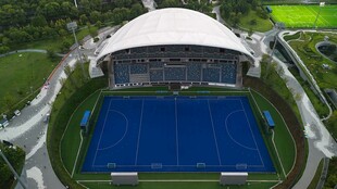 现代化露天网球场俯瞰图