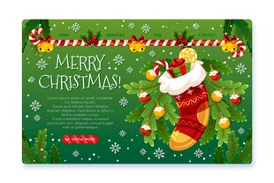 圣诞装饰风节日主题图片