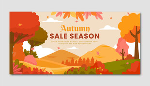 秋季促销季风景海报