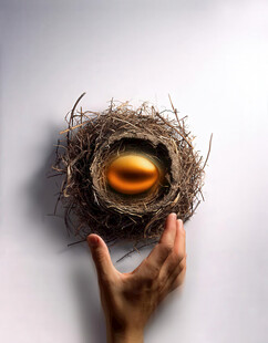 手托鸟巢金蛋