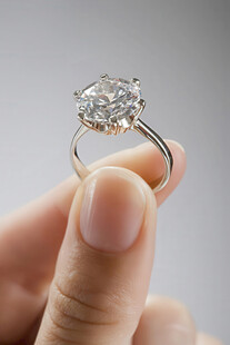 手托闪耀钻石戒指