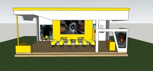 黄色移动会展设计效果图