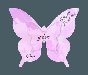 粉色蝴蝶翅膀艺术图案