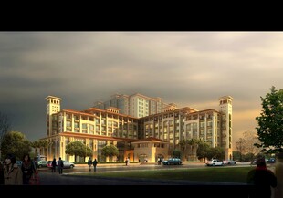 豪华酒店外观建筑效果图