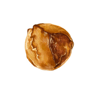 一颗剥开的美味棕色榛子