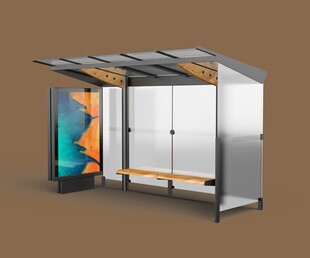 现代简约公交候车亭设计