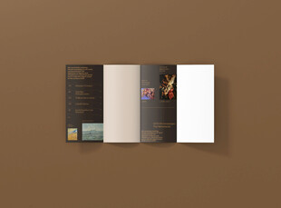 翻开的精美画册展示页