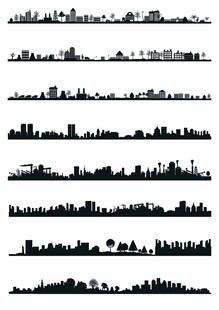 城市建筑轮廓剪影集合