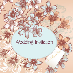 婚礼邀请花卉装饰图