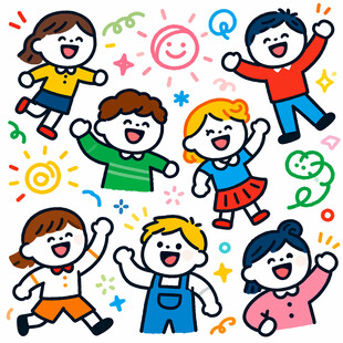 欢乐儿童卡通插画