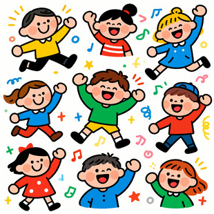 欢乐儿童活力满满插画