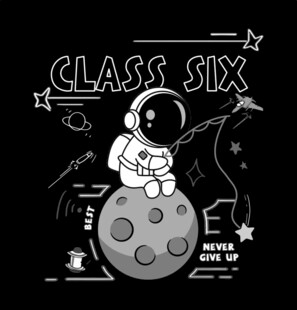 六班宇航员主题黑板绘图