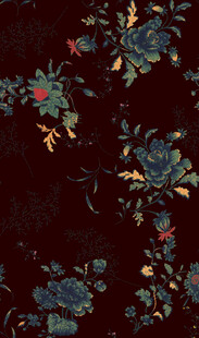 深色底花卉图案纹理