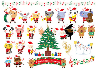 圣诞卡通元素贴纸集合