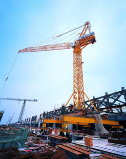 工地塔吊施工现场图景