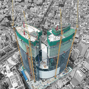 高楼建设中的俯瞰景象