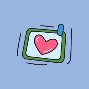 爱心照片插画