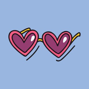心形眼镜插画
