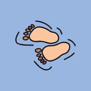 卡通风格的可爱脚丫图案