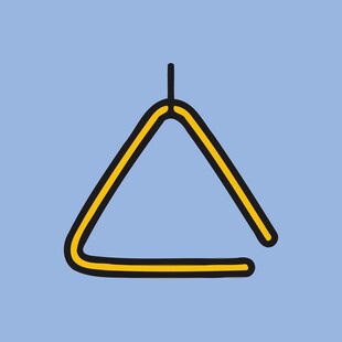 音叉三角铁矢量手绘图形