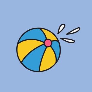 彩色沙滩球水花飞溅