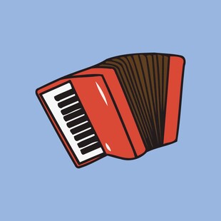 红色手风琴插画