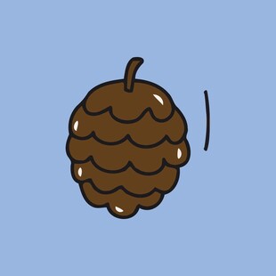 卡通松果插画