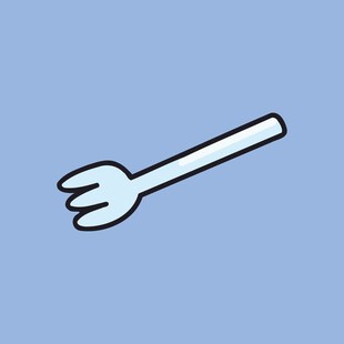 简约卡通塑料三叉餐具