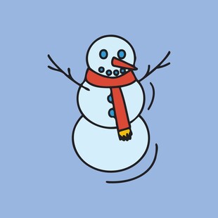 可爱雪人插画