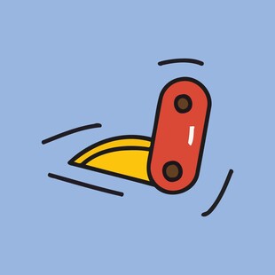 红色折叠刀展开示意