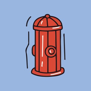 红色卡通消防栓形象