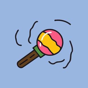 彩色拨浪鼓欢快旋转