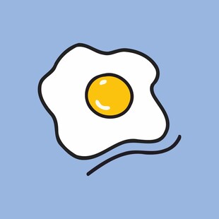 卡通风格煎蛋插画