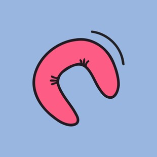 可爱粉色卡通U形枕