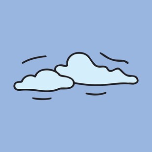 手绘云朵简约清新风格