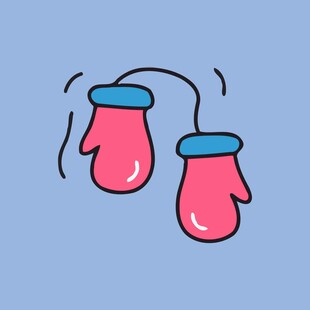 可爱卡通连指手套