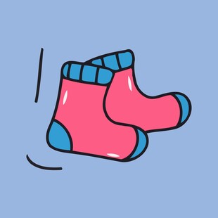 可爱粉色儿童袜子插画