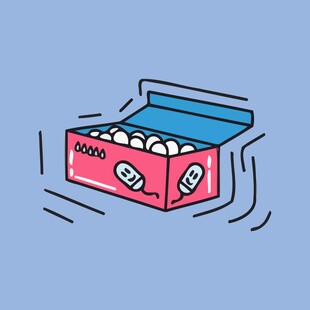 打开的乒乓球盒