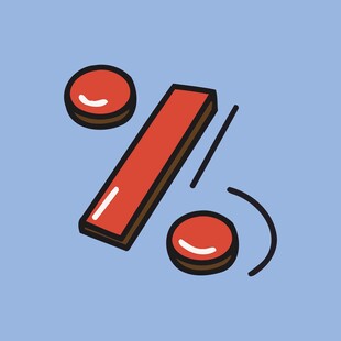 红色百分比符号图标