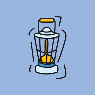 手绘简约风户外露营灯