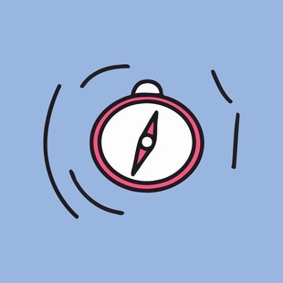 简约风格指南针图标设计