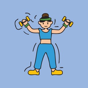 女子举哑铃健身