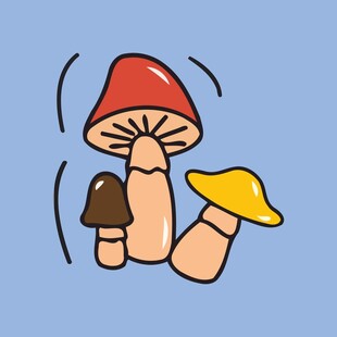 卡通蘑菇插画